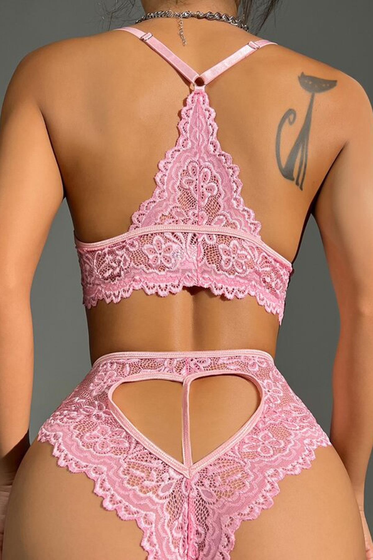 Dantel Bralet Sütyen Takım 8455-1 LACİVERT
